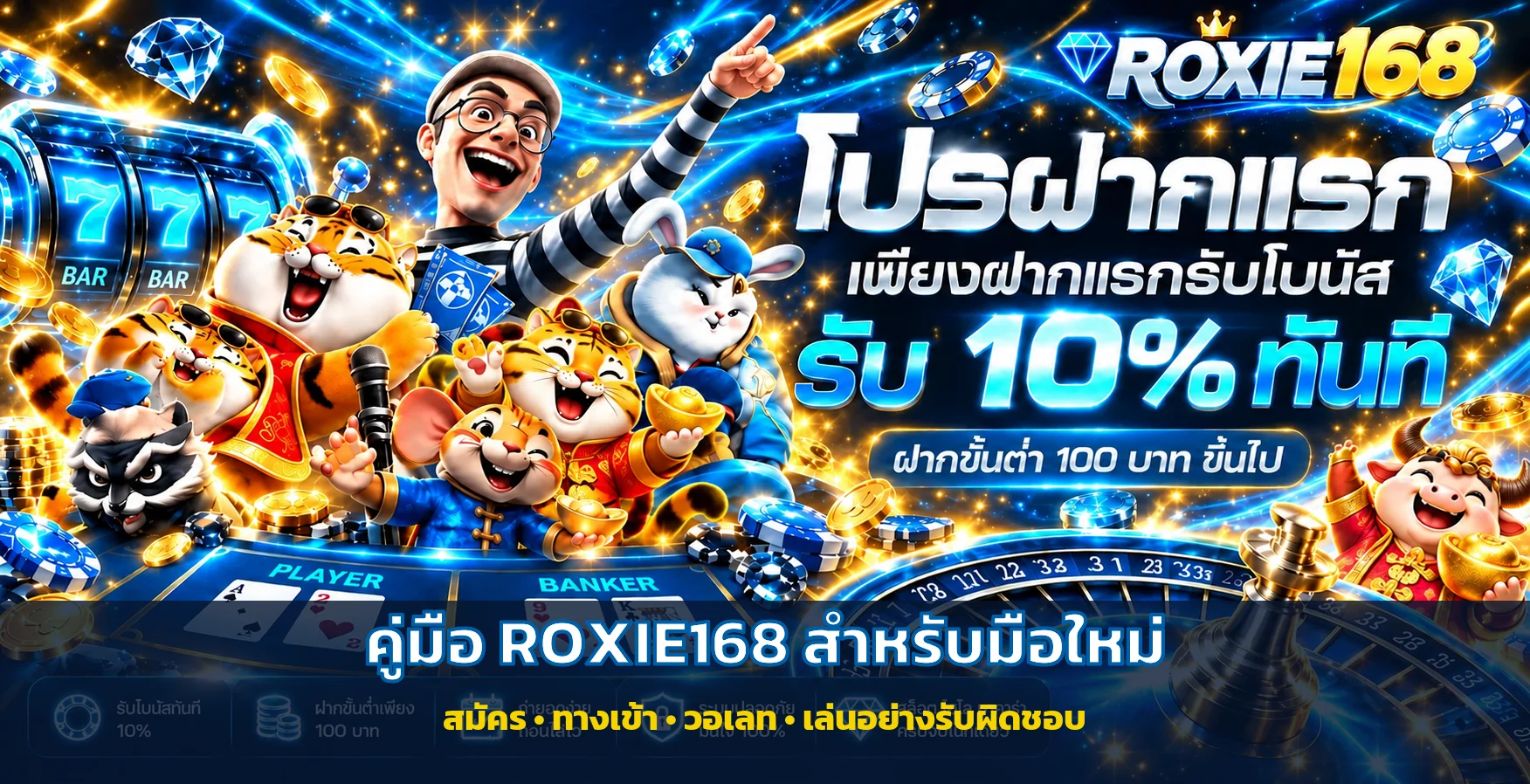ROXIE168 คู่มือมือใหม่ สมัคร วอเลท และตั้งงบ